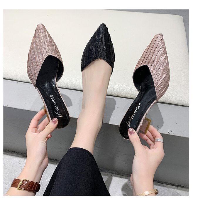 Pointed Heel Mules Toe Kitten