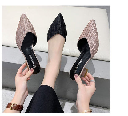 Pointed Heel Mules Toe Kitten