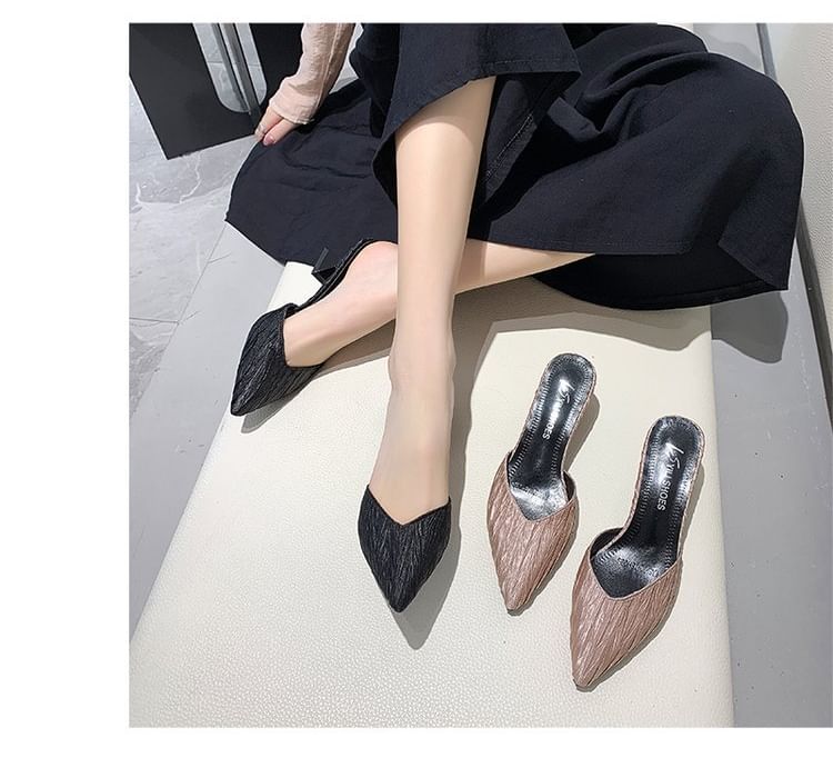 Pointed Heel Mules Toe Kitten