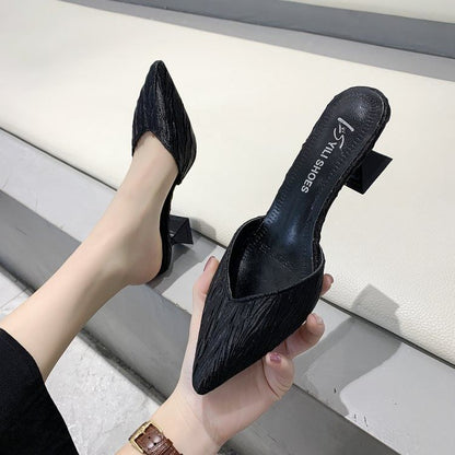 Pointed Heel Mules Toe Kitten
