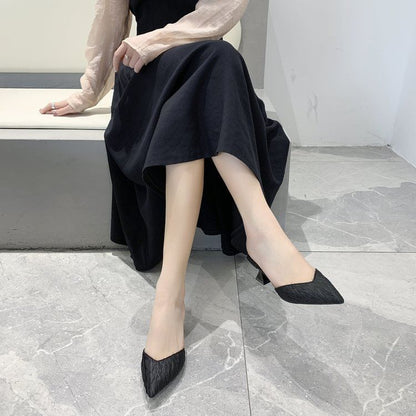 Pointed Heel Mules Toe Kitten