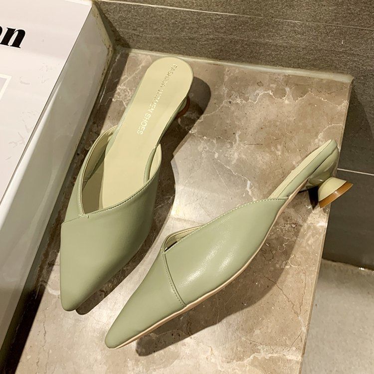 Toe Heel Pointed Mules Kitten