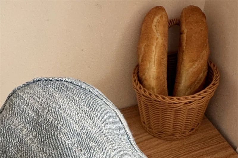 Ribbon Newsboy Denim Cap