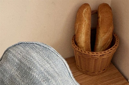 Ribbon Newsboy Denim Cap