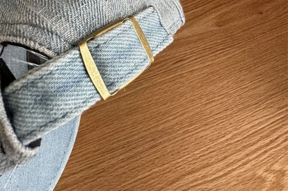 Ribbon Newsboy Denim Cap