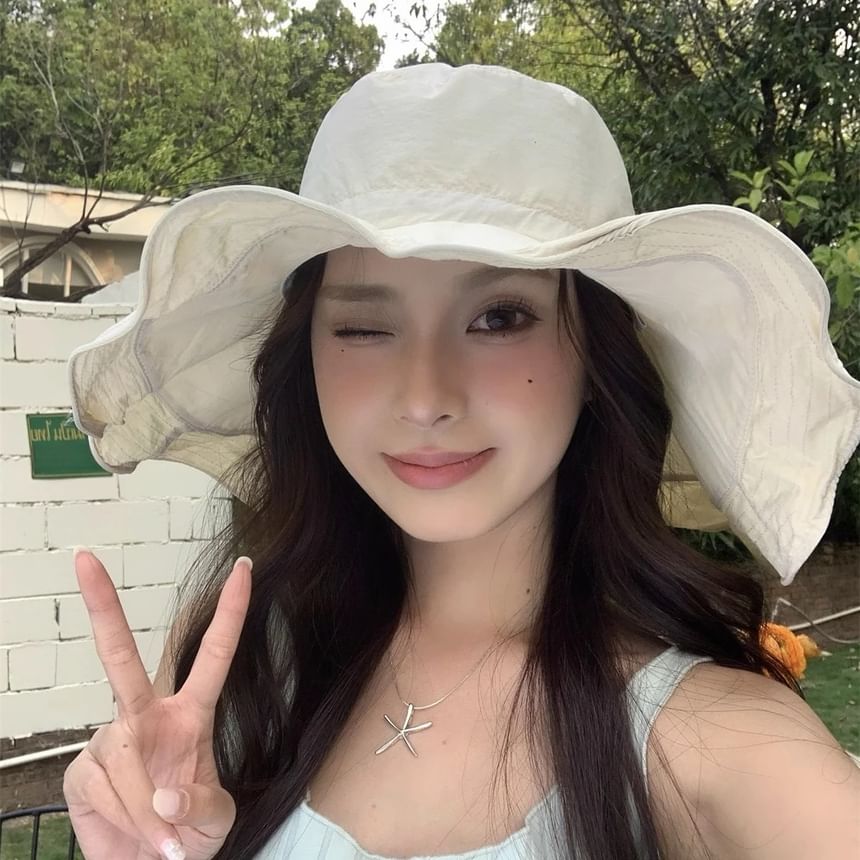 Bucket Hat Ruffle Plain Hiking