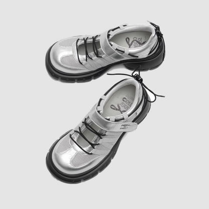 Platform Chunky Heel Lace-Up Shoes