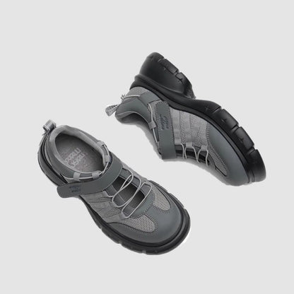 Platform Chunky Heel Lace-Up Shoes