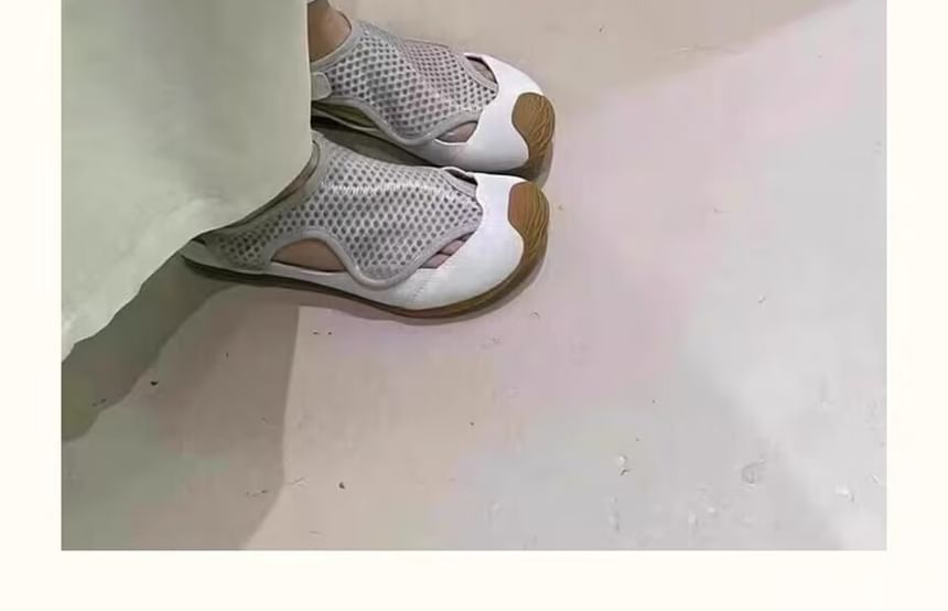 Fishnet Panel Cutout Slip-Ons