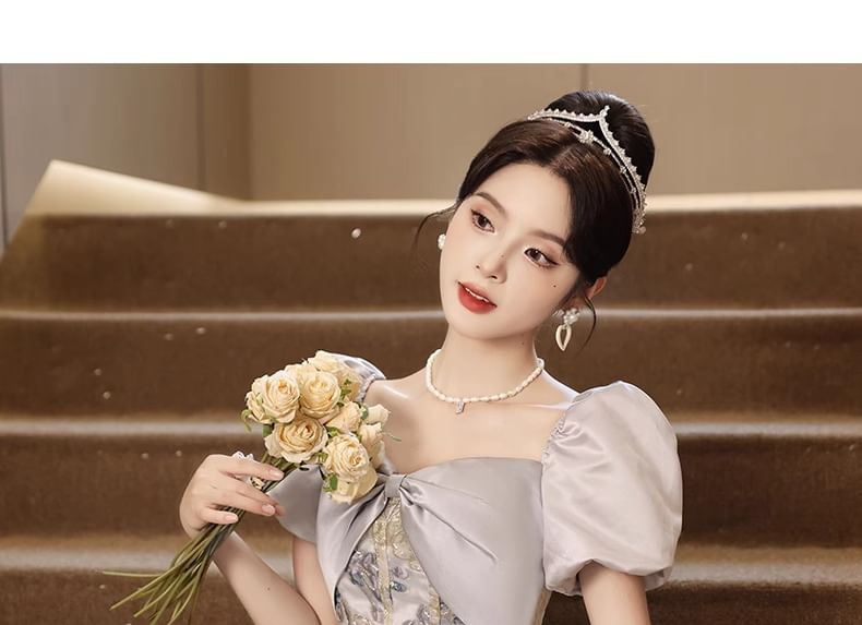 Ball Short-Sleeve Panel Gown Floral