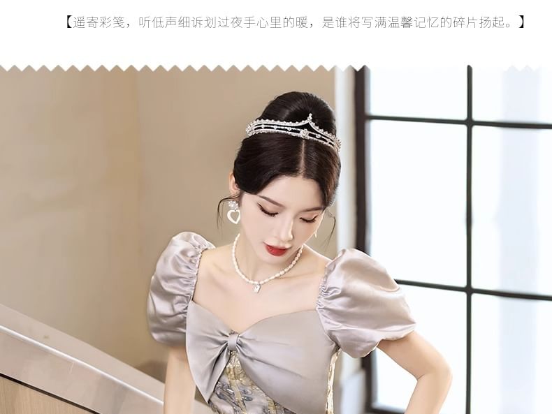 Ball Short-Sleeve Panel Gown Floral