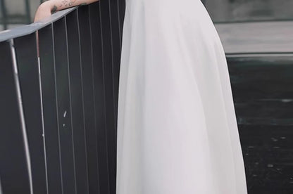 Short-Sleeve V-Neck Plain Evening Dress (Various Designs)