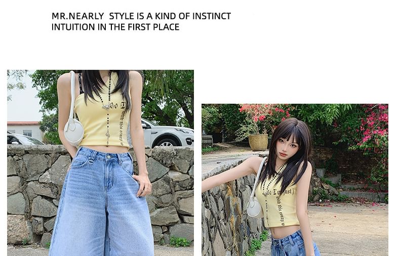 Mid Waist Washed Wide Leg Jorts