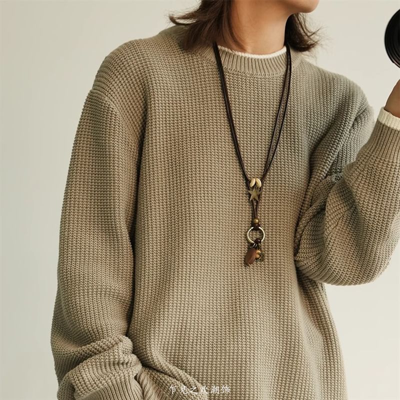 Layered Necklace Pendant Bead Star Cord