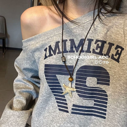 Starfish Cord Bead Pendant Necklace