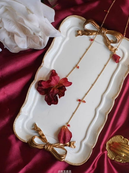 Alloy Lariat Petal Necklace