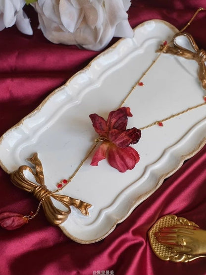 Alloy Lariat Petal Necklace