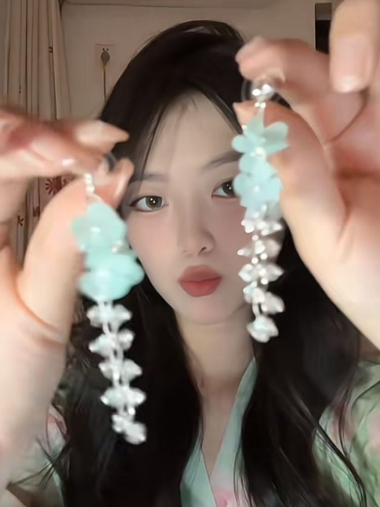 Floral Dangle Earring Bead Alloy