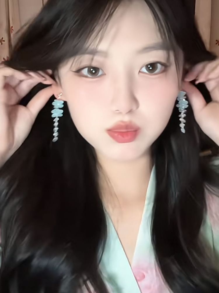 Floral Dangle Earring Bead Alloy