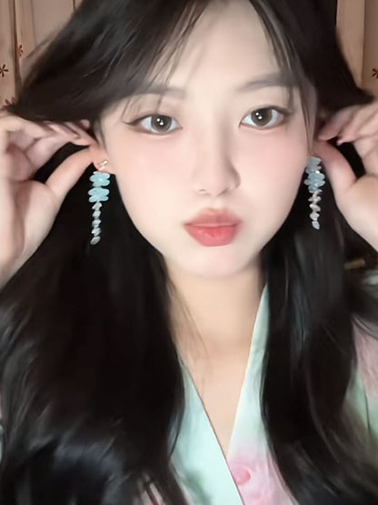 Floral Dangle Earring Bead Alloy