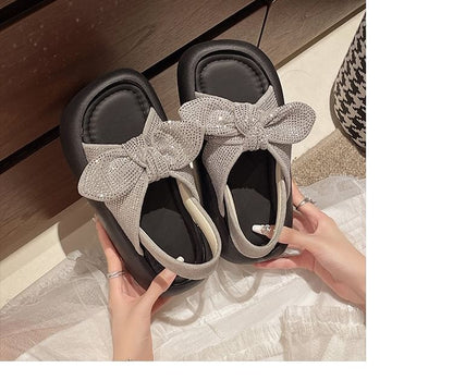 Slingback Sandals Bow Platform Rhinestone