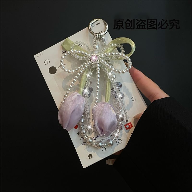 Pearl Phone Pad Faux Lanyard with