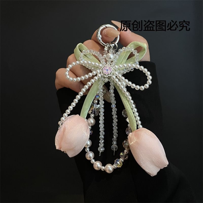 Pearl Phone Pad Faux Lanyard with