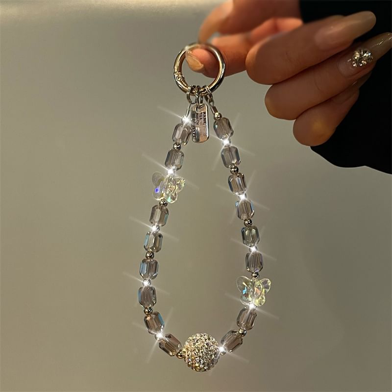 Phone Beaded Butterfly Lanyard