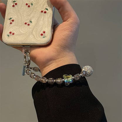 Phone Beaded Butterfly Lanyard