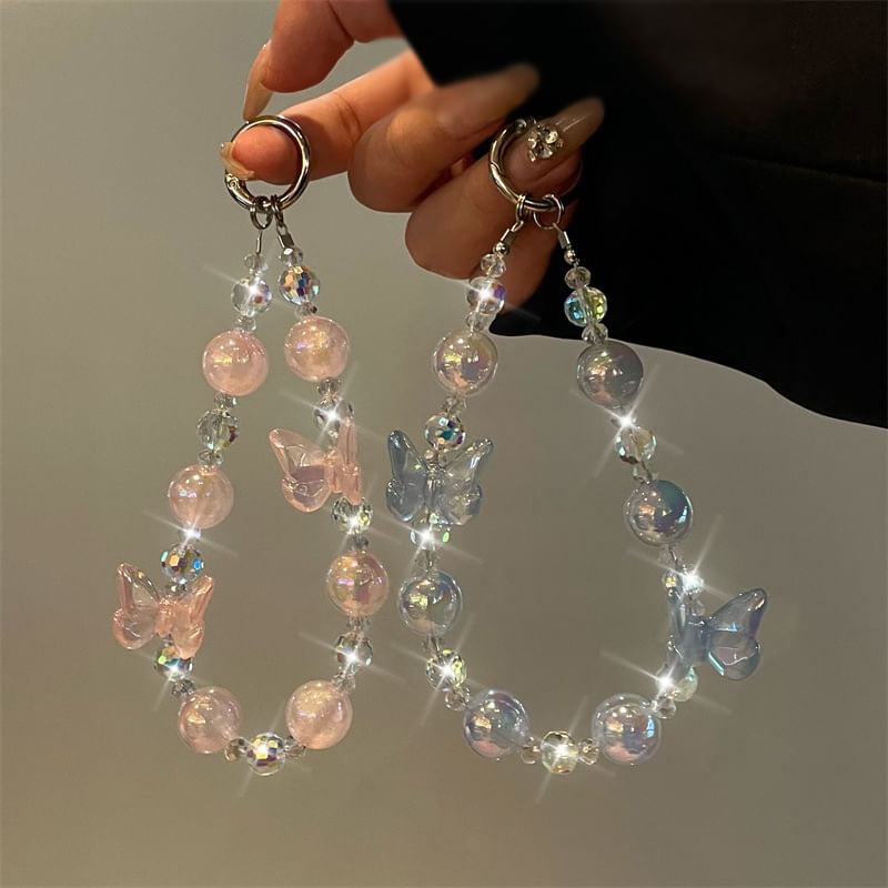 Phone Beaded Lanyard Butterfly