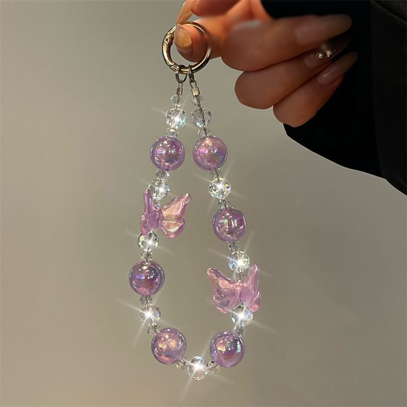 Phone Beaded Lanyard Butterfly