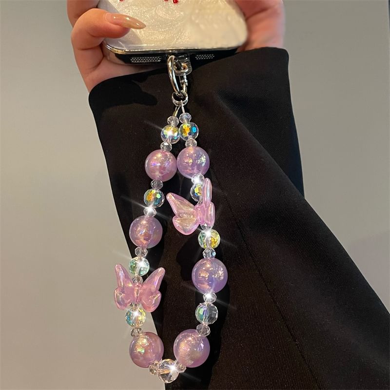 Phone Beaded Lanyard Butterfly