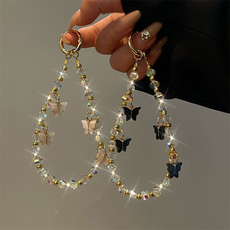 Butterfly Beaded Lanyard Phone