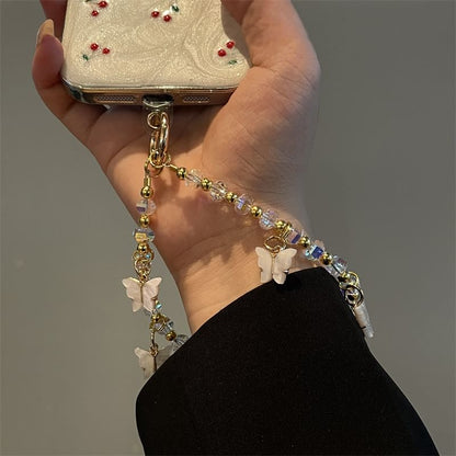 Butterfly Beaded Lanyard Phone