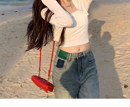 Plain Open Front Cropped Cardigan