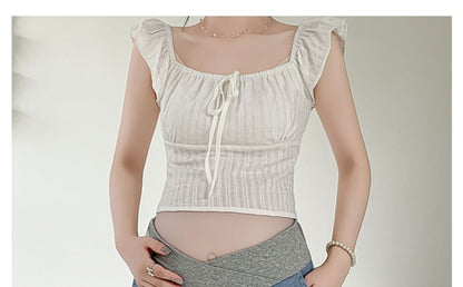 Maternity Lace Trim Denim Shorts