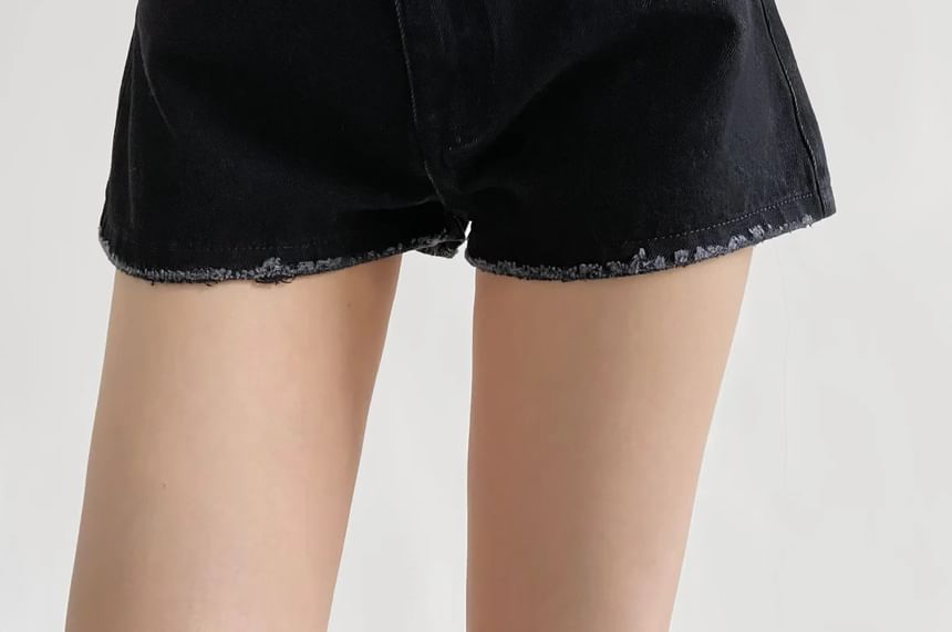 Mid Rise Denim Shorts