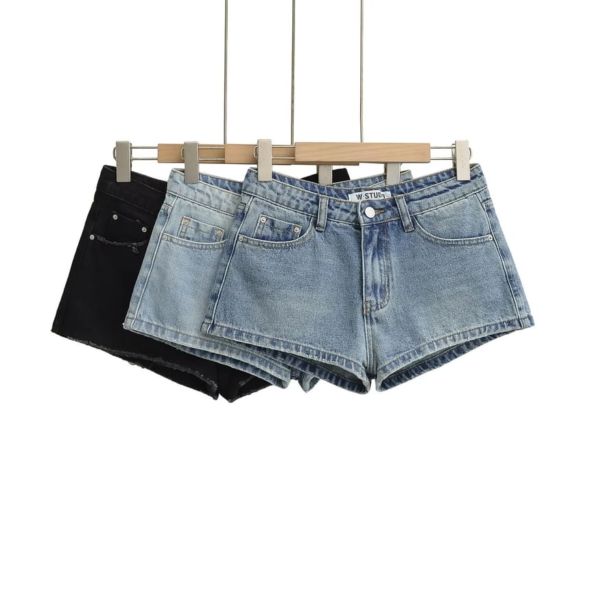 Mid Rise Denim Shorts