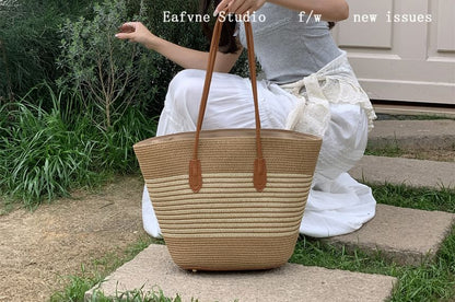 Tote Bag Straw Striped