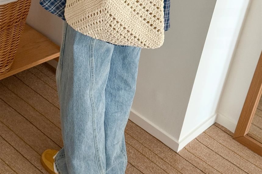 Bag Crochet Knit Tassel Tote