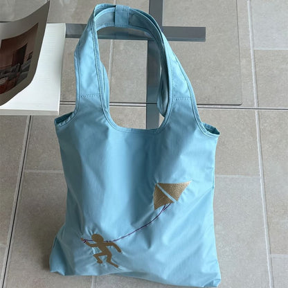 Nylon Embroidered Tote Bag