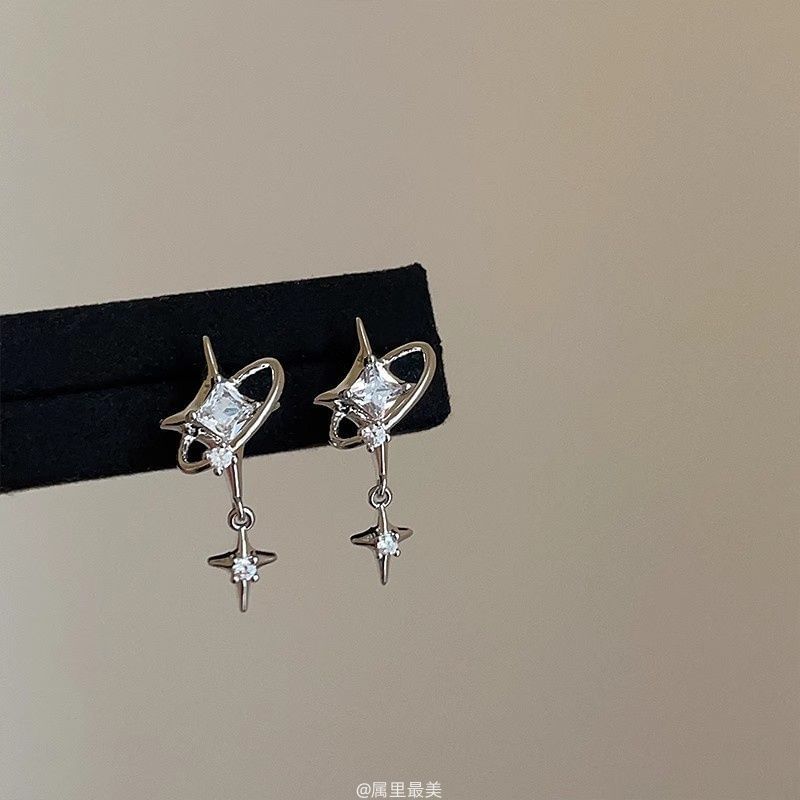 CZ Earring Star Drop