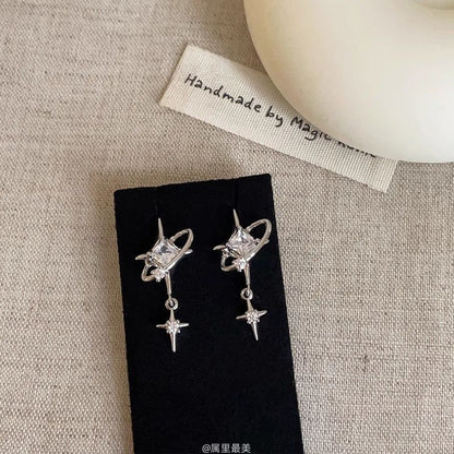 CZ Earring Star Drop