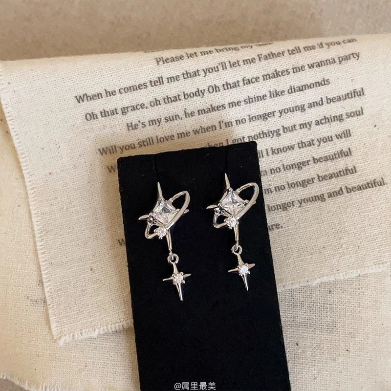 CZ Earring Star Drop