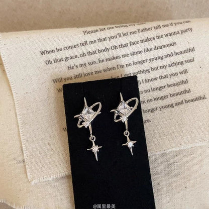 CZ Earring Star Drop