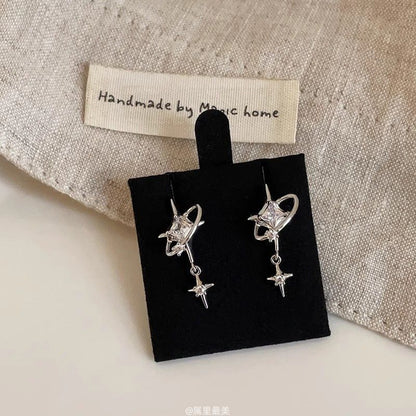 CZ Earring Star Drop