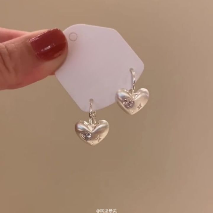 Drop Earring Heart CZ