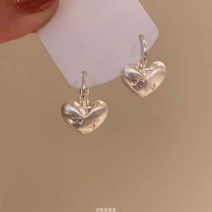 Drop Earring Heart CZ
