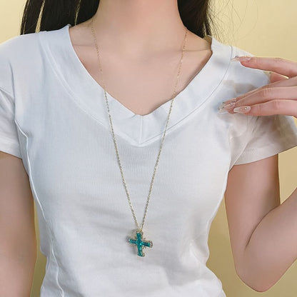 Necklace Alloy Pendant Chain Cross