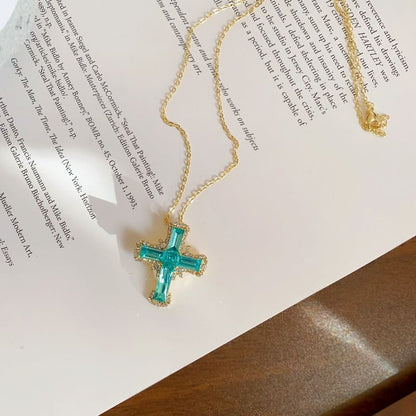 Necklace Alloy Pendant Chain Cross